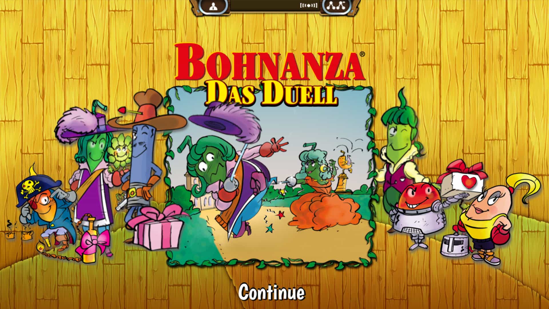 Bohnanza The Duel Splashscreen (2 player card game)