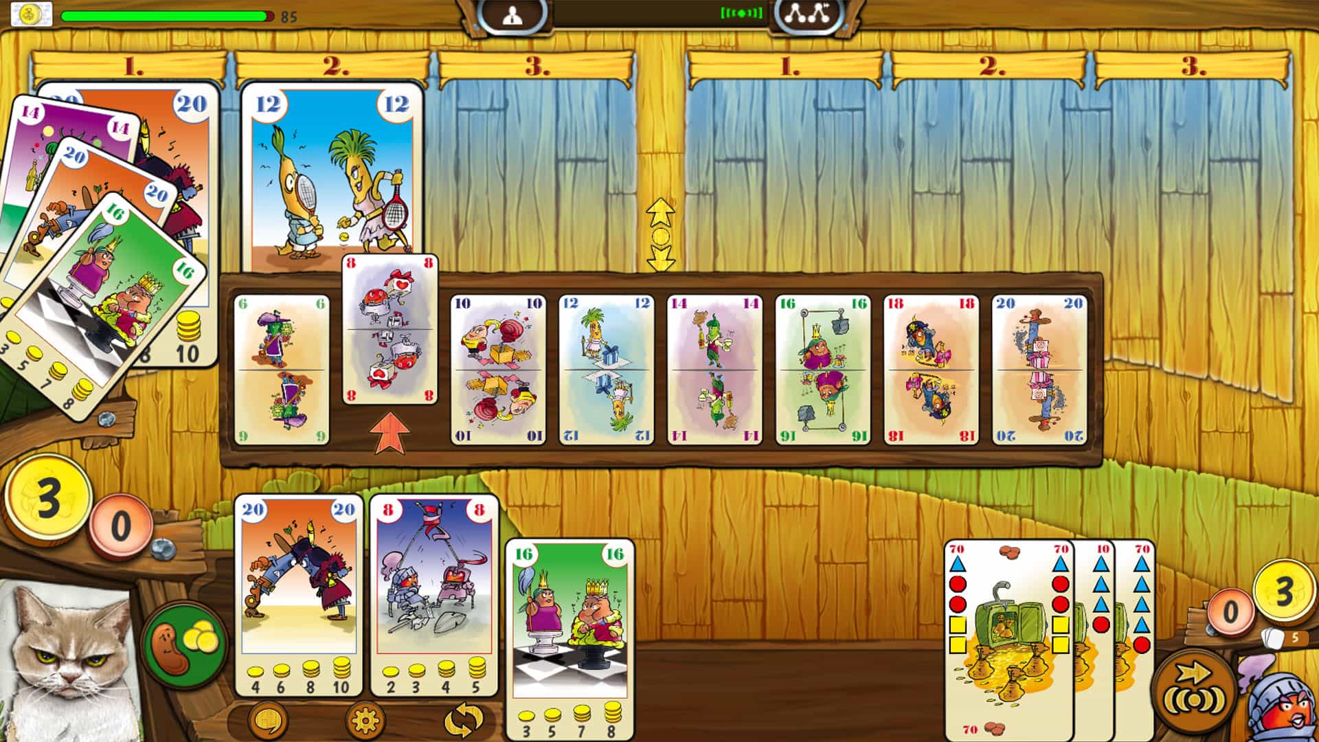 Bohnanza The Duel in game view (2 player card game)