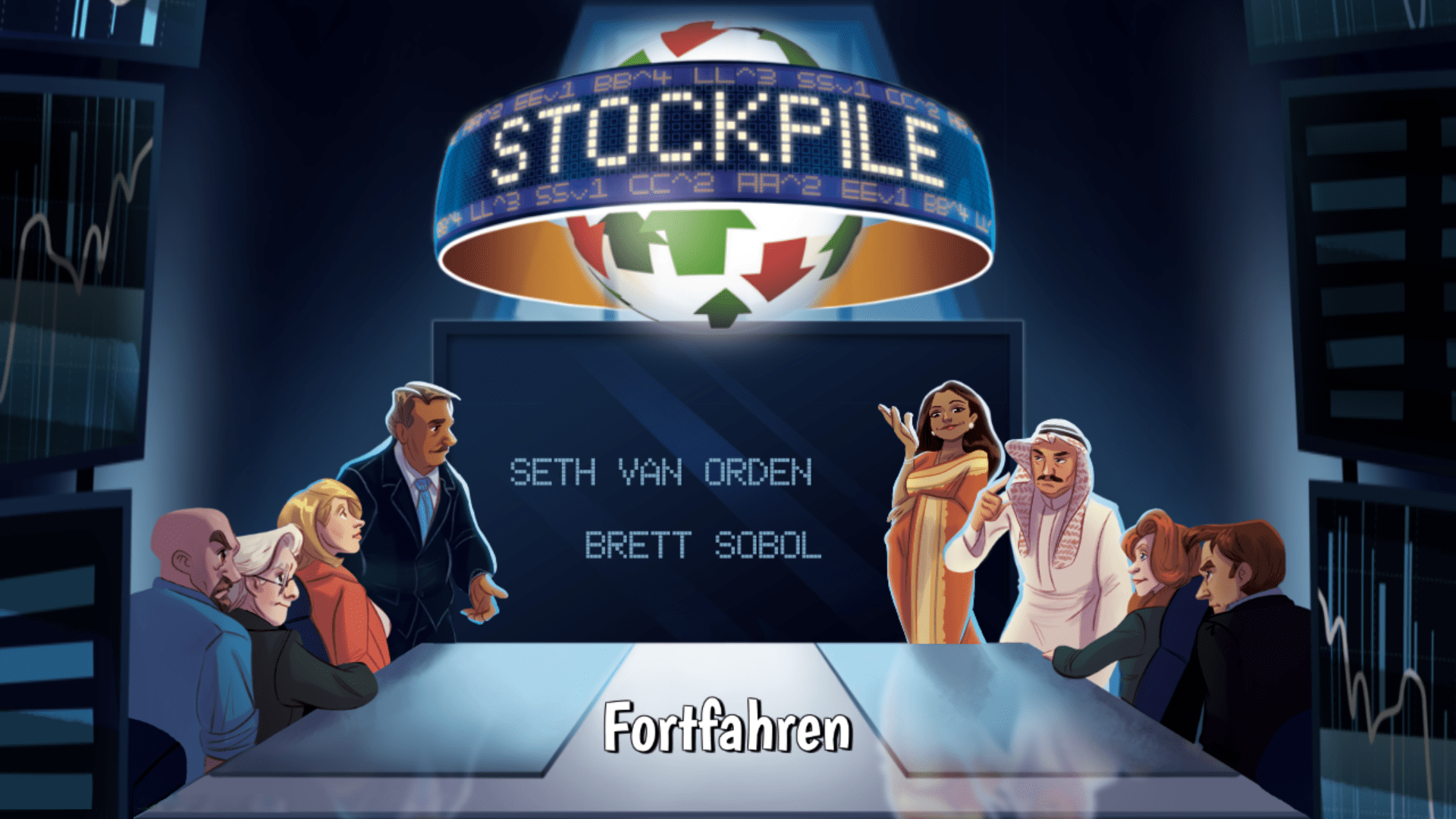 Stockpile intro screen (2-5 player bidding game)