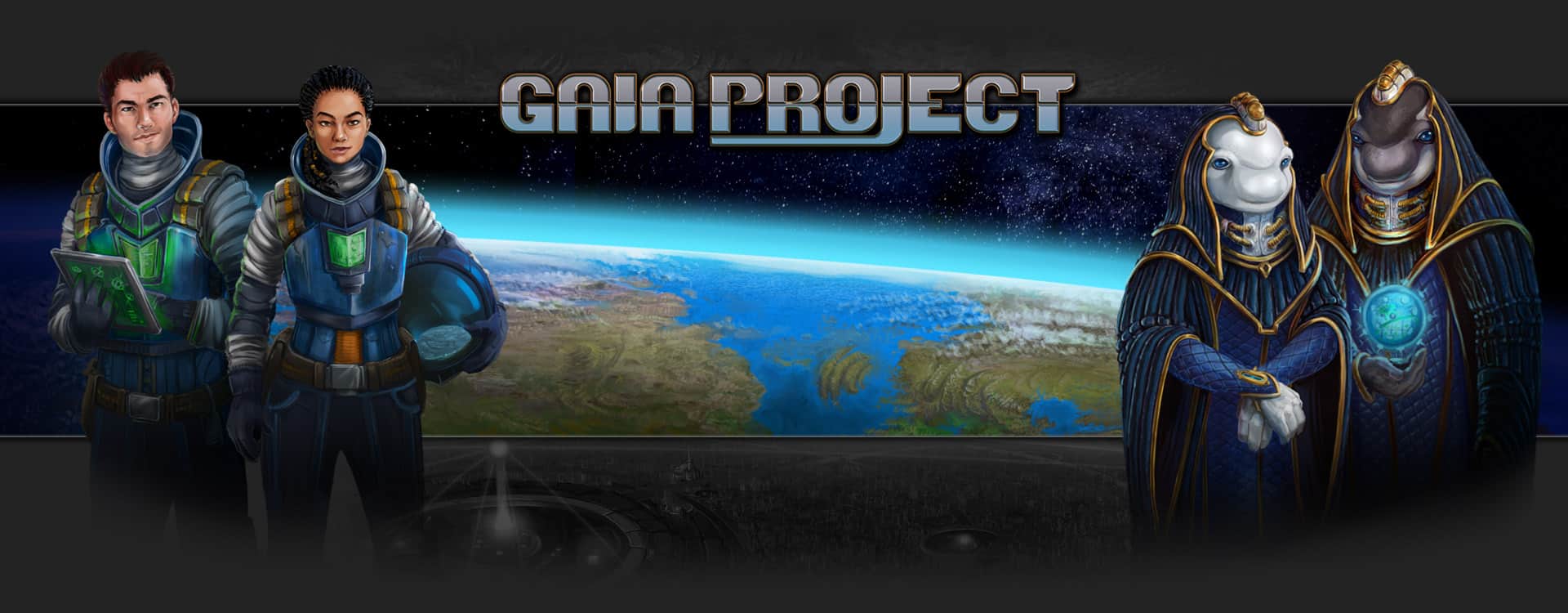 Gaia Project header image (4 player family euro game)